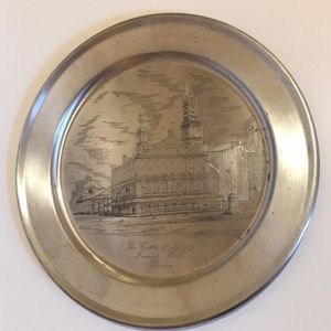 Vintage Reed & Barton Pewter Commemorative Plate - Faneuil Hall Boston